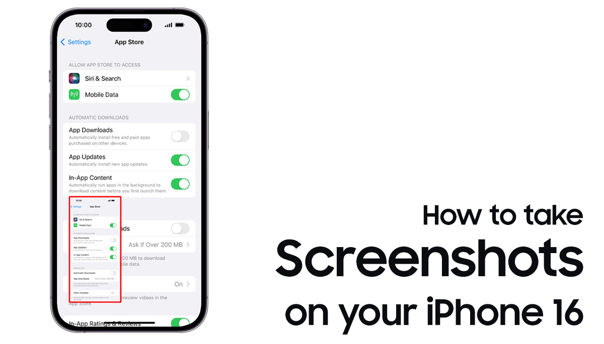 screenshot on iphone 16
