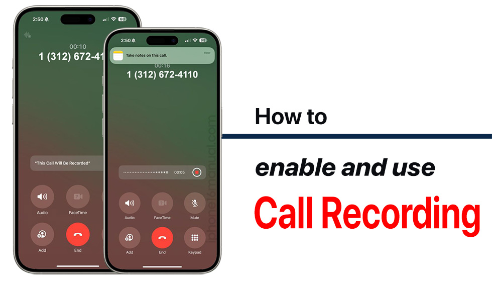 enable call recording on iphone 16