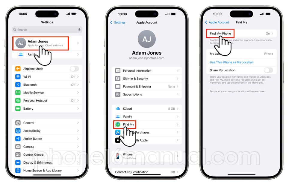 enable find my on iphone 16
