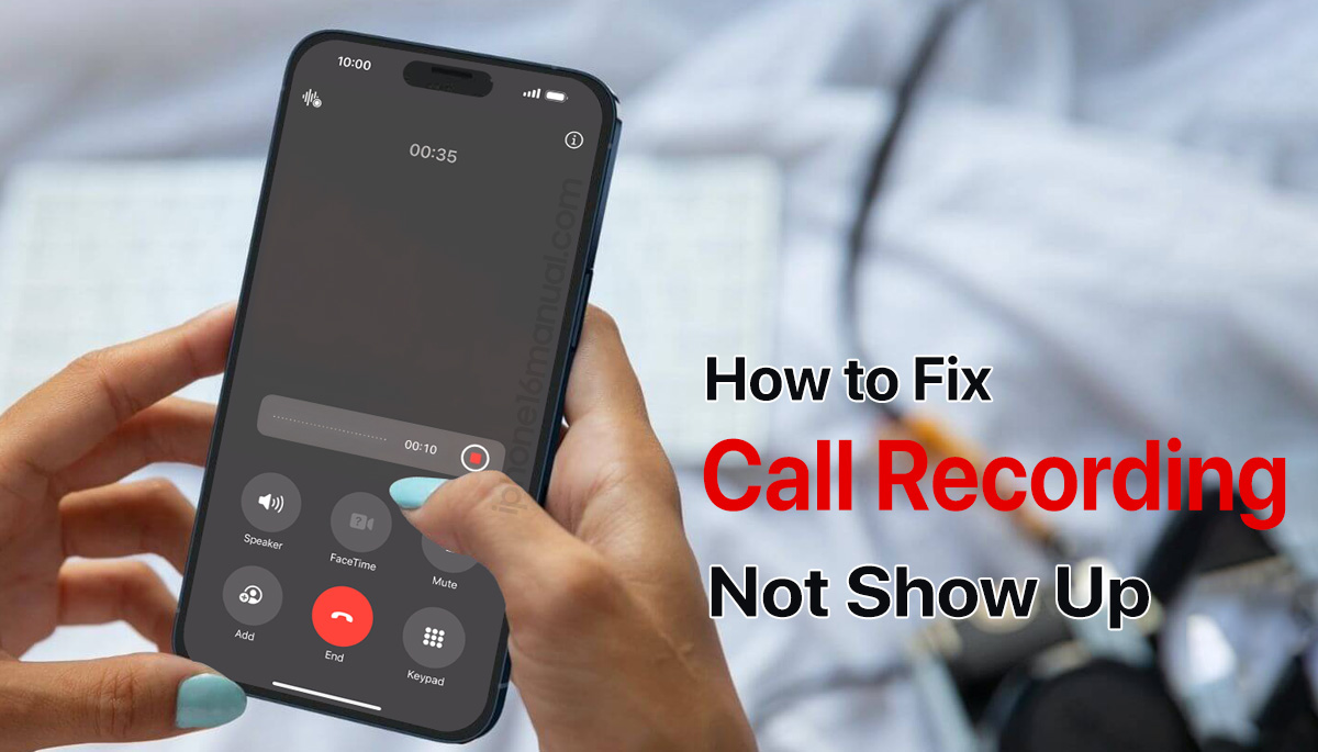 call recording not showing on iphone 16