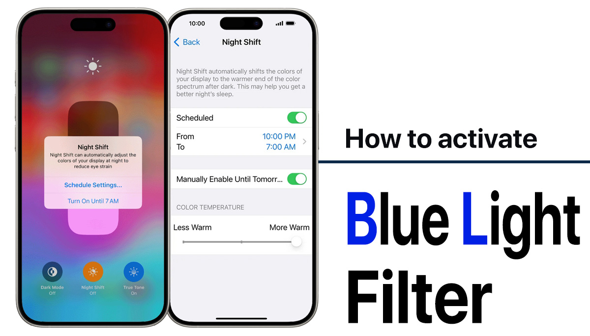 blue light filter on iphone 16
