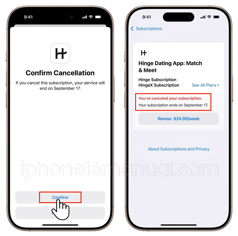 confirm subscriptions